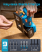 SEESII cordless jigsaw keyless blade change, includes 9 pieces jigsaw blades for wood & metal cutting
