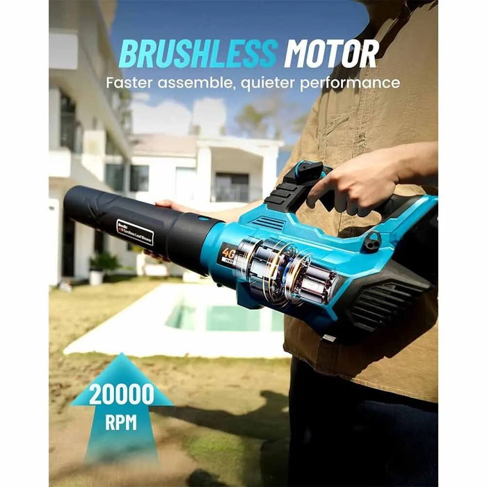 Seesii cordless leaf blower brushless motor 20000RPM high speed turbo airflow demonstration