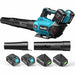 Seesii 40V brushless cordless leaf blower complete kit with 2×5.2Ah batteries and dual nozzles