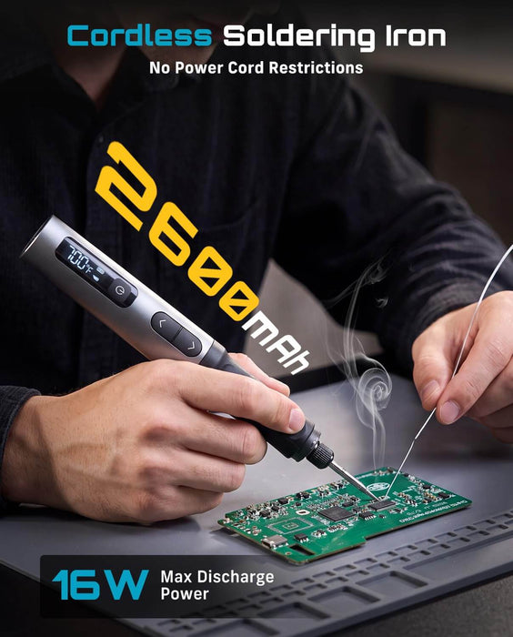 Seesii cordless soldering iron 2600mAh 16W max discharge power cordless work
