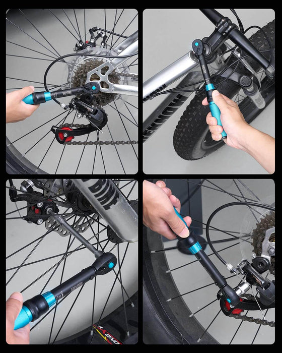 Multi‑scenario application collage of SEESII torque wrench for different bicycle component repair & installation
