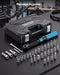 Package contents overview of SEESII bicycle torque wrench set, complete sockets bits and sturdy storage tool box