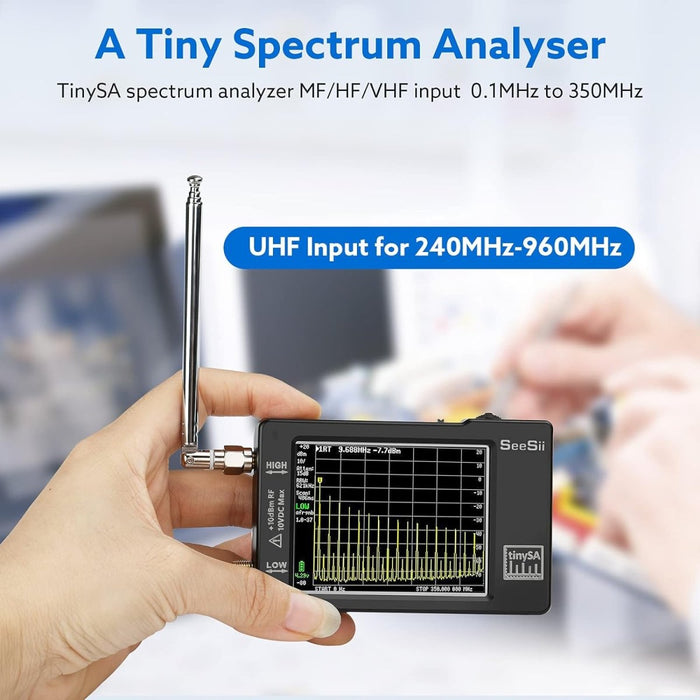 SeeSii TinySA 2.8'' Spectrum Analyzer 100kHz-960MHz with ESD Protect - Spectrum Analyzer-SeeSii