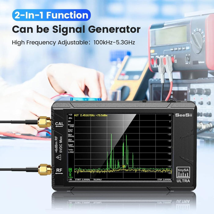 SeeSii TinySA ULTRA 4'' Spectrum Analyzer 100kHz-5.3GHz with 32GB Card - Spectrum Analyzer-SeeSii